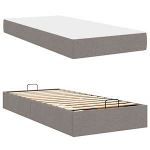 Rám postele s matrací s matrací 2 pcs Taupe textil - obrázek 5