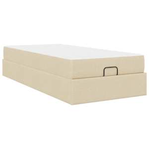 Rám postele s matrací s matrací 2 pcs Krémová textil - obrázek 8