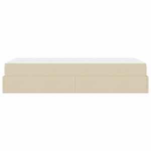 Rám postele s matrací s matrací 2 pcs Krémová textil - obrázek 7