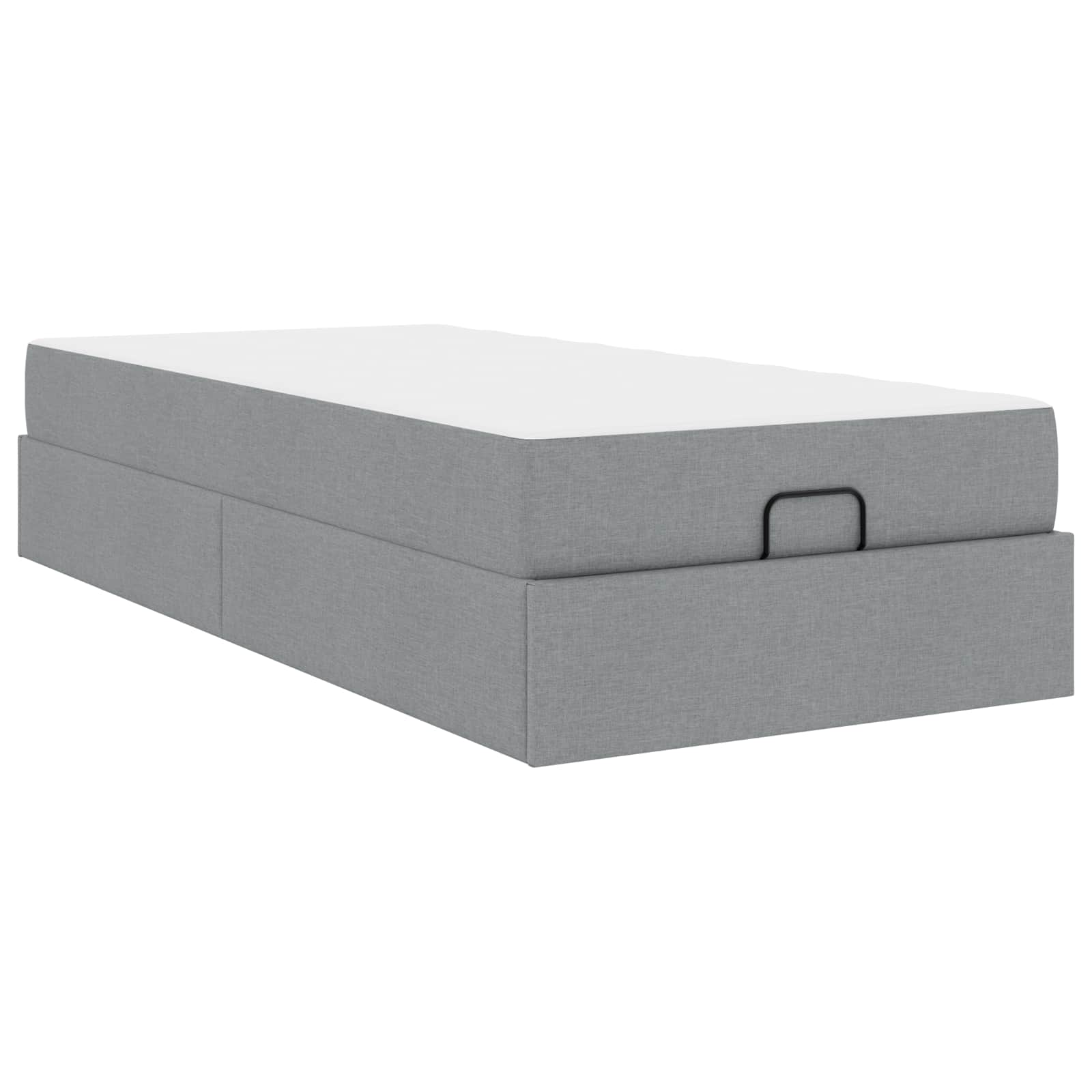 vidaXL Bedframe met matras 2 st Lichtgrijs Stof, foto 3