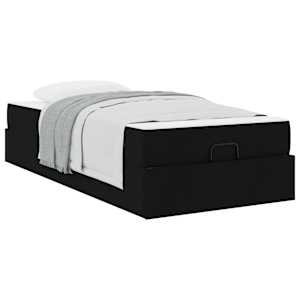 Rám postele s matrací 2 pcs Černá textil - obrázek 3