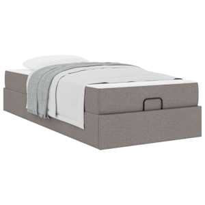 Rám postele s matrací s matrací 2 pcs Taupe textil - obrázek 3