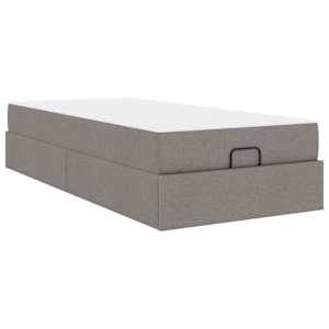 Rám postele s matrací s matrací 2 pcs Taupe textil - obrázek 2