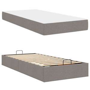 Rám postele s matrací s matrací 2 pcs Taupe textil - obrázek 5