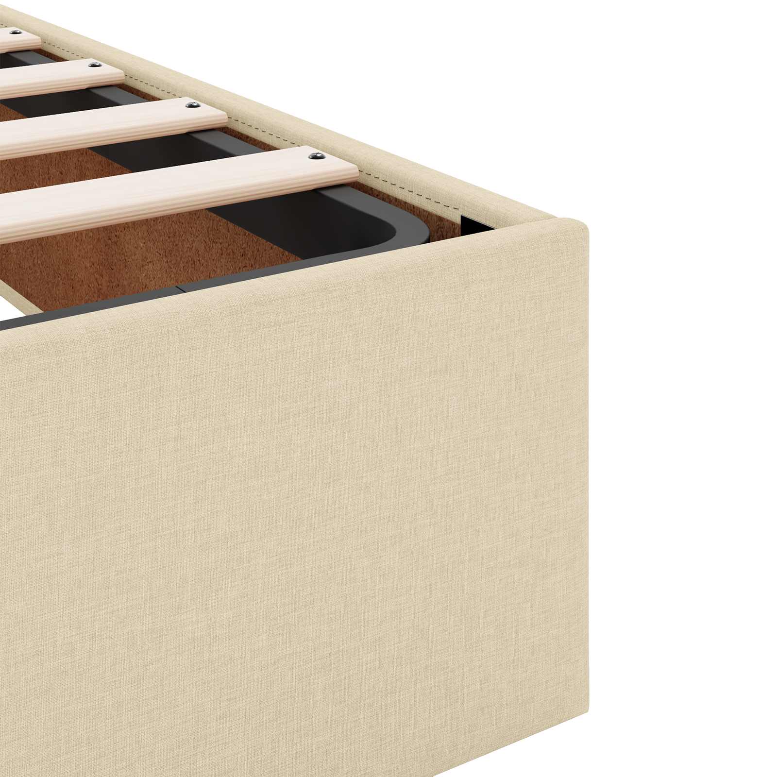 Posteljni okvir z vzmetnico z vzmetnico 2 pcs krema blago - slika 10