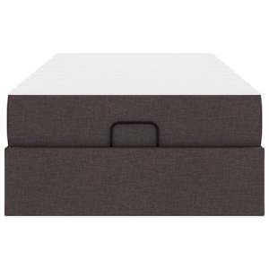 Rám postele s matrací s matrací 2 pcs Žlutohnědá textil - obrázek 6