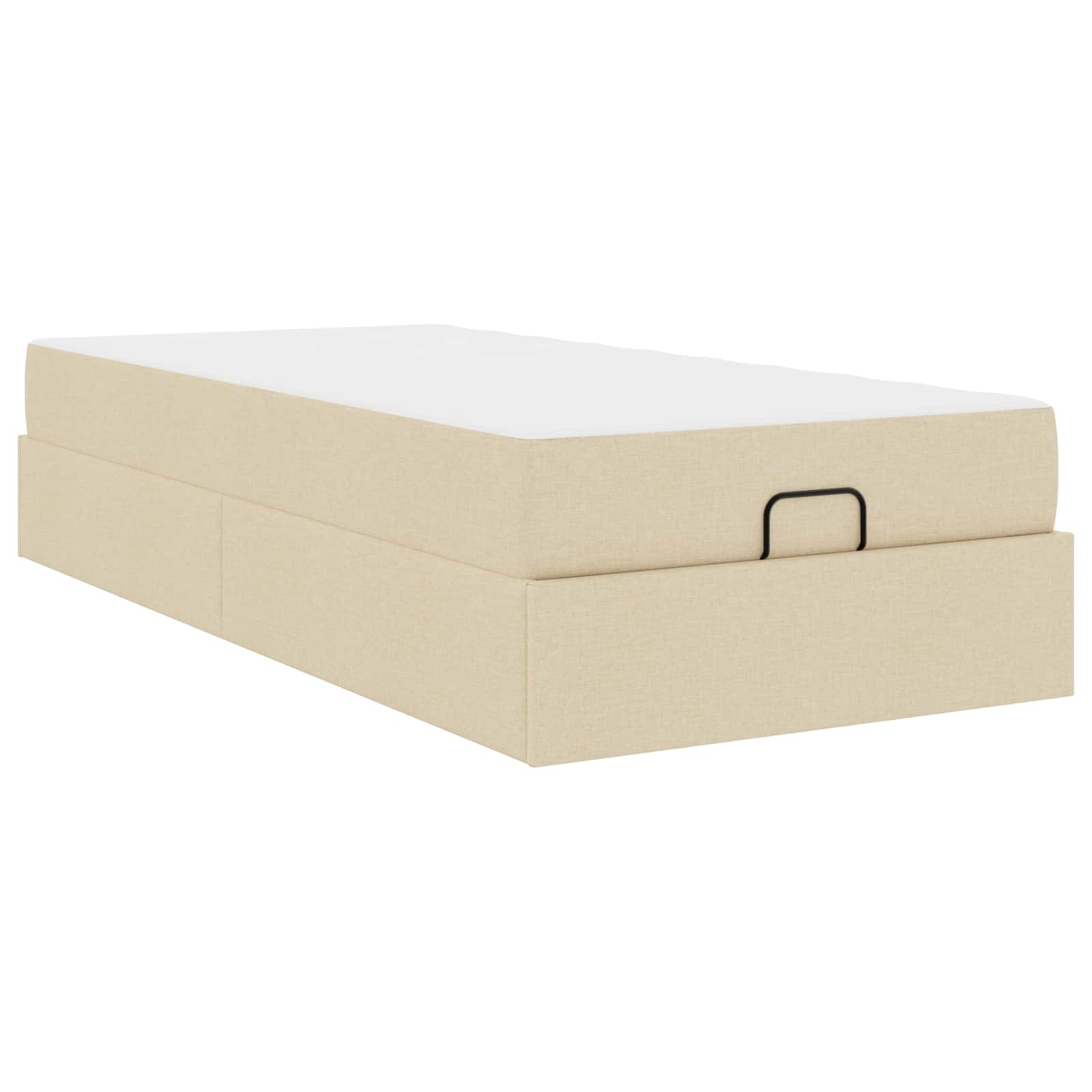 vidaXL Bedframe met matras 2 st Crème Stof, foto 3