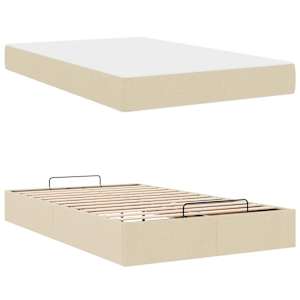 Rám postele s matrací s matrací 2 pcs Krémová textil - obrázek 5