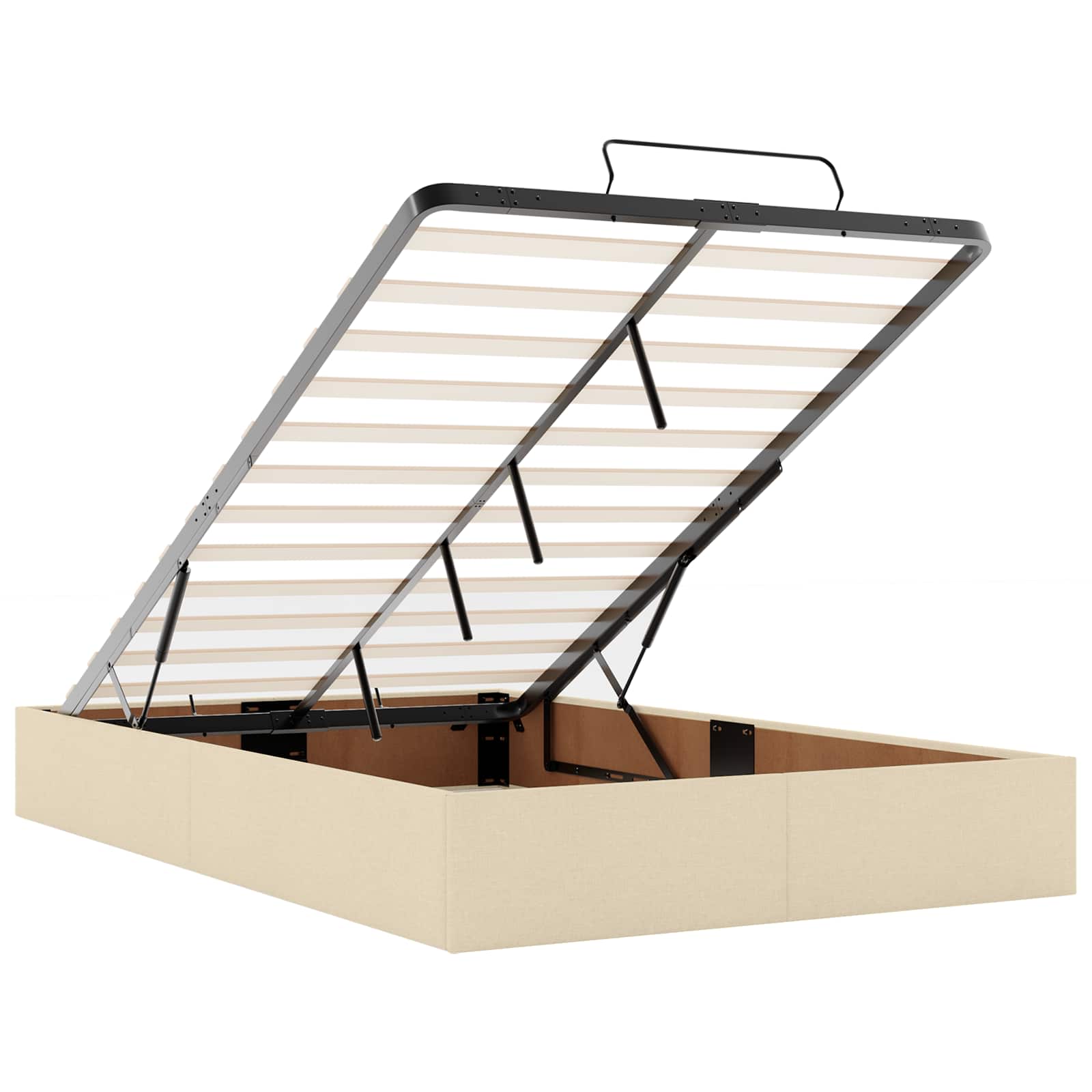 Voodiraam madratsiga madratsiga 2 pcs cream kangas 24 Kõik vajalik sinu aeda ja koju! Voodiraam madratsiga madratsiga 2 pcs cream kangas - Image 7