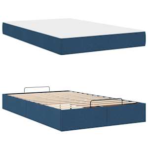 Rám postele s matrací 2 pcs Modrá textil - obrázek 5