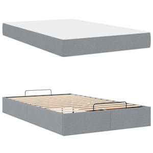Rám postele s matrací 2 pcs Světle šedá textil - obrázek 5