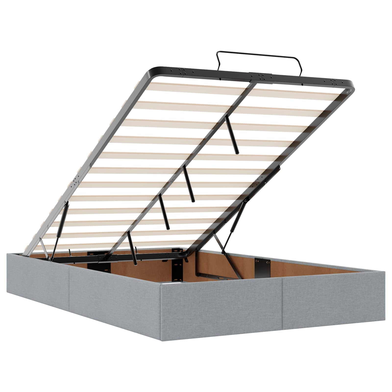 Voodiraam madratsiga madratsiga 2 pcs Helehall kangas 24 Kõik vajalik sinu aeda ja koju! Voodiraam madratsiga madratsiga 2 pcs Helehall kangas - Image 7