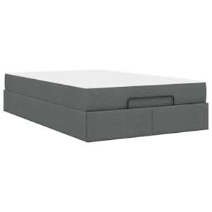 Rám postele s matrací s matrací 2 pcs Tmavě Šedá textil - obrázek 8