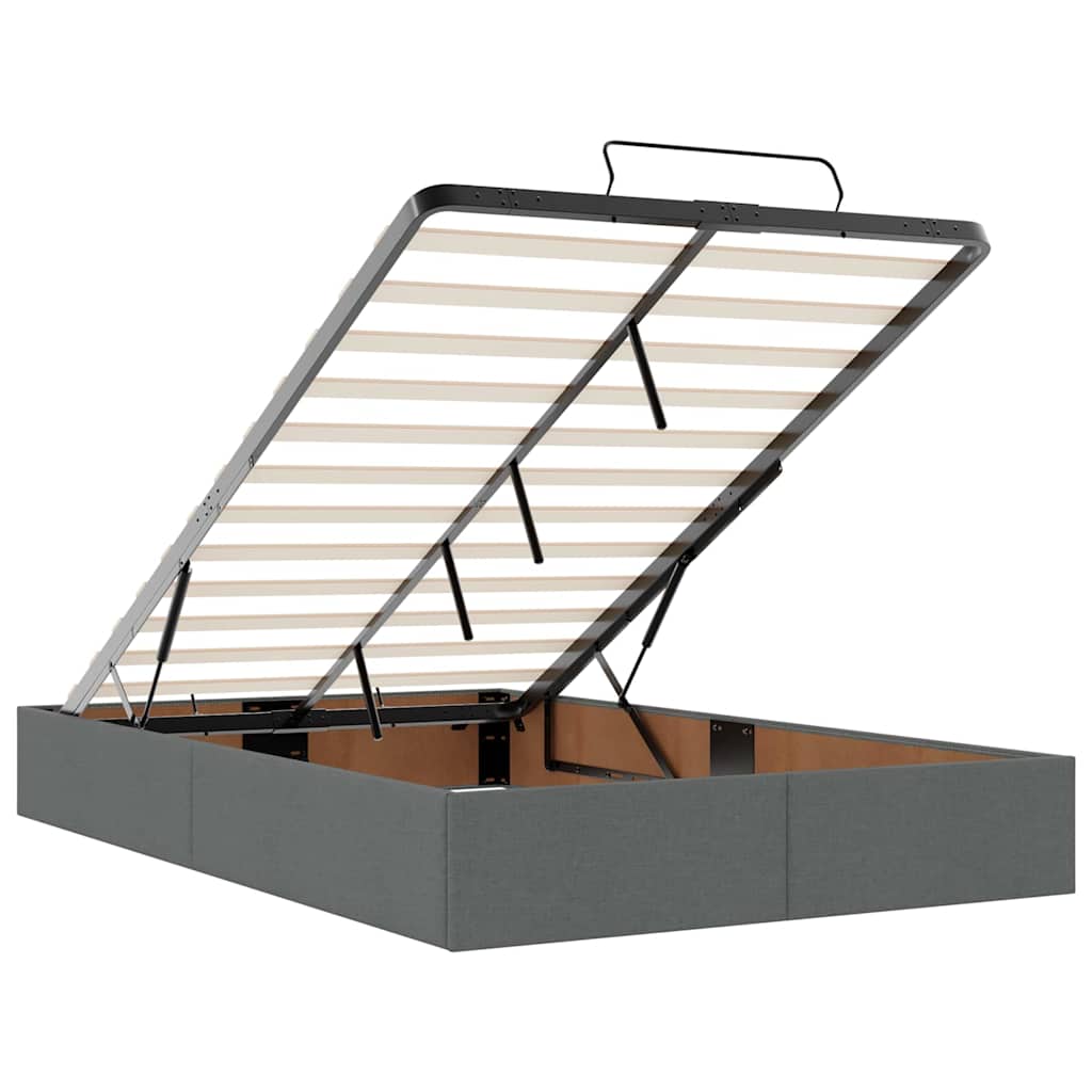 Sengestel med madras Mørkegrå 120 x 200 cm Stof 11 8721288276063 wbg fu en hd 1