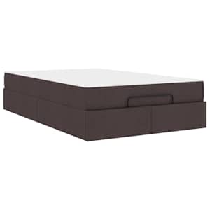 Rám postele s matrací s matrací 2 pcs Žlutohnědá textil - obrázek 2