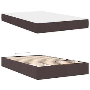 Rám postele s matrací s matrací 2 pcs Žlutohnědá textil - obrázek 5