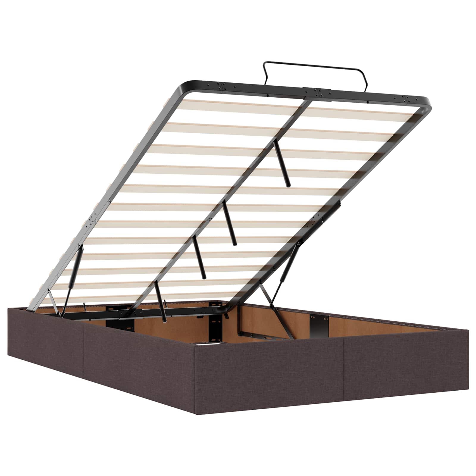 Voodiraam madratsiga madratsiga 2 pcs Tumebeež kangas 7 Kõik vajalik sinu aeda ja koju! Voodiraam madratsiga madratsiga 2 pcs Tumebeež kangas - Image 7