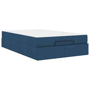 Rám postele s matrací 2 pcs Modrá textil - obrázek 2