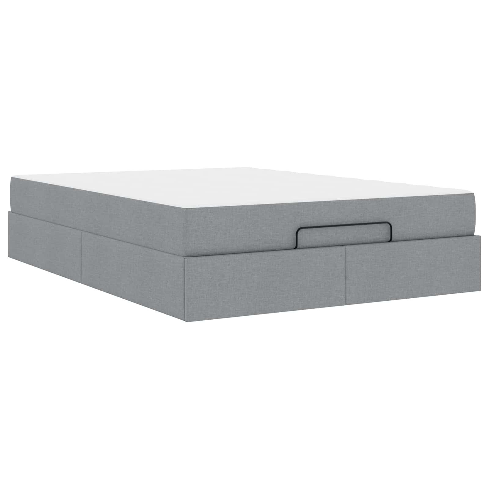 vidaXL Bedframe met matras 2 st Lichtgrijs Stof, foto 3