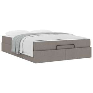 Rám postele s matrací 2 pcs Taupe textil - obrázek 3