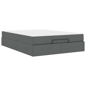 Rám postele s matrací 2 pcs Tmavě Šedá textil - obrázek 2