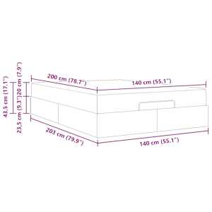Rám postele s matrací s matrací 2 pcs Žlutohnědá textil - obrázek 13