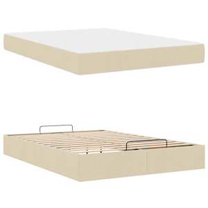 Rám postele s matrací s matrací 2 pcs Krémová textil - obrázek 5