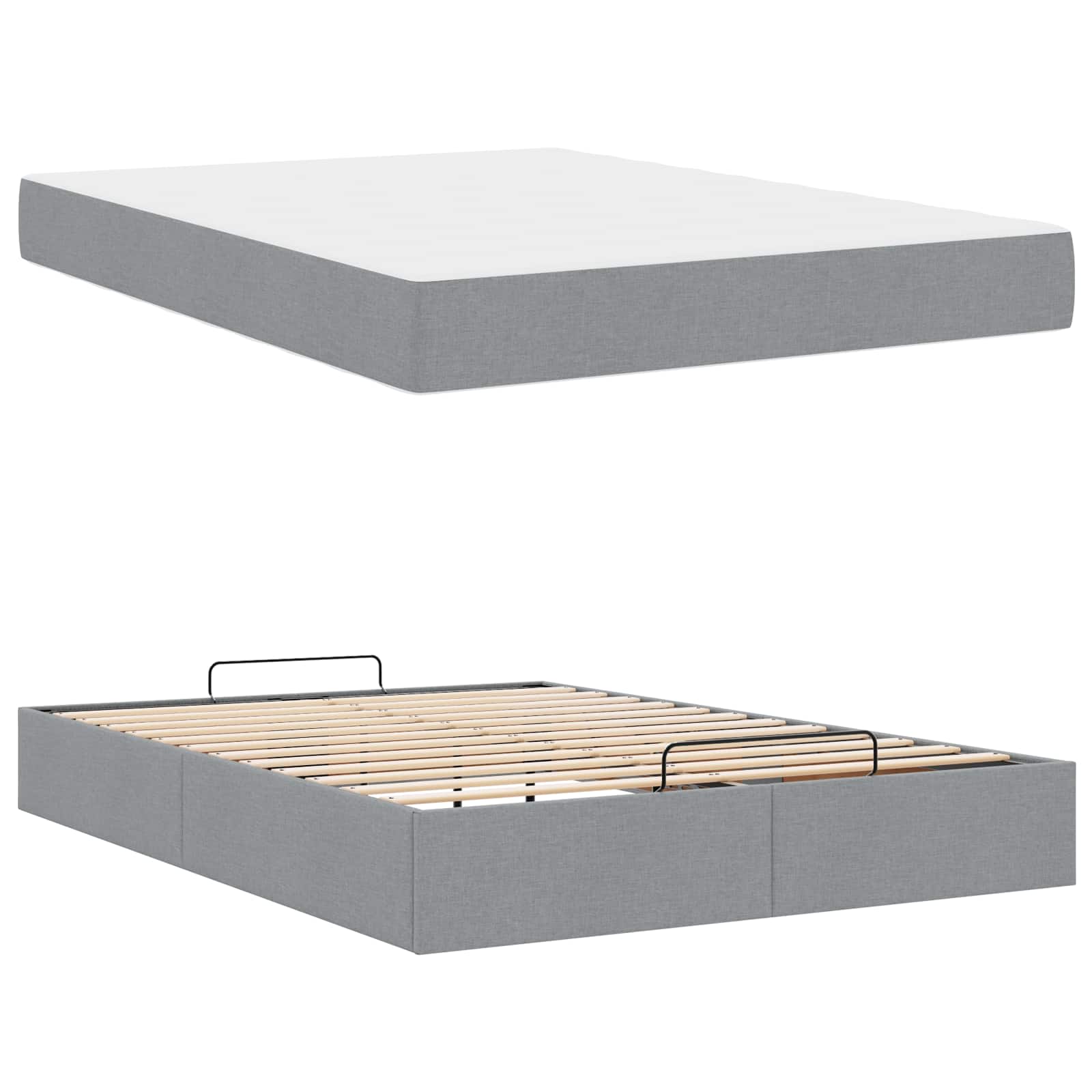 Bedframe Anders met opslag Lichtgrijs 160 x 200 cm Stof | luizaXL | Dé meubelwinkel voor elk interieur Bedframe Anders met opslag Lichtgrijs 160 x 200 cm Stof - Afbeelding 3