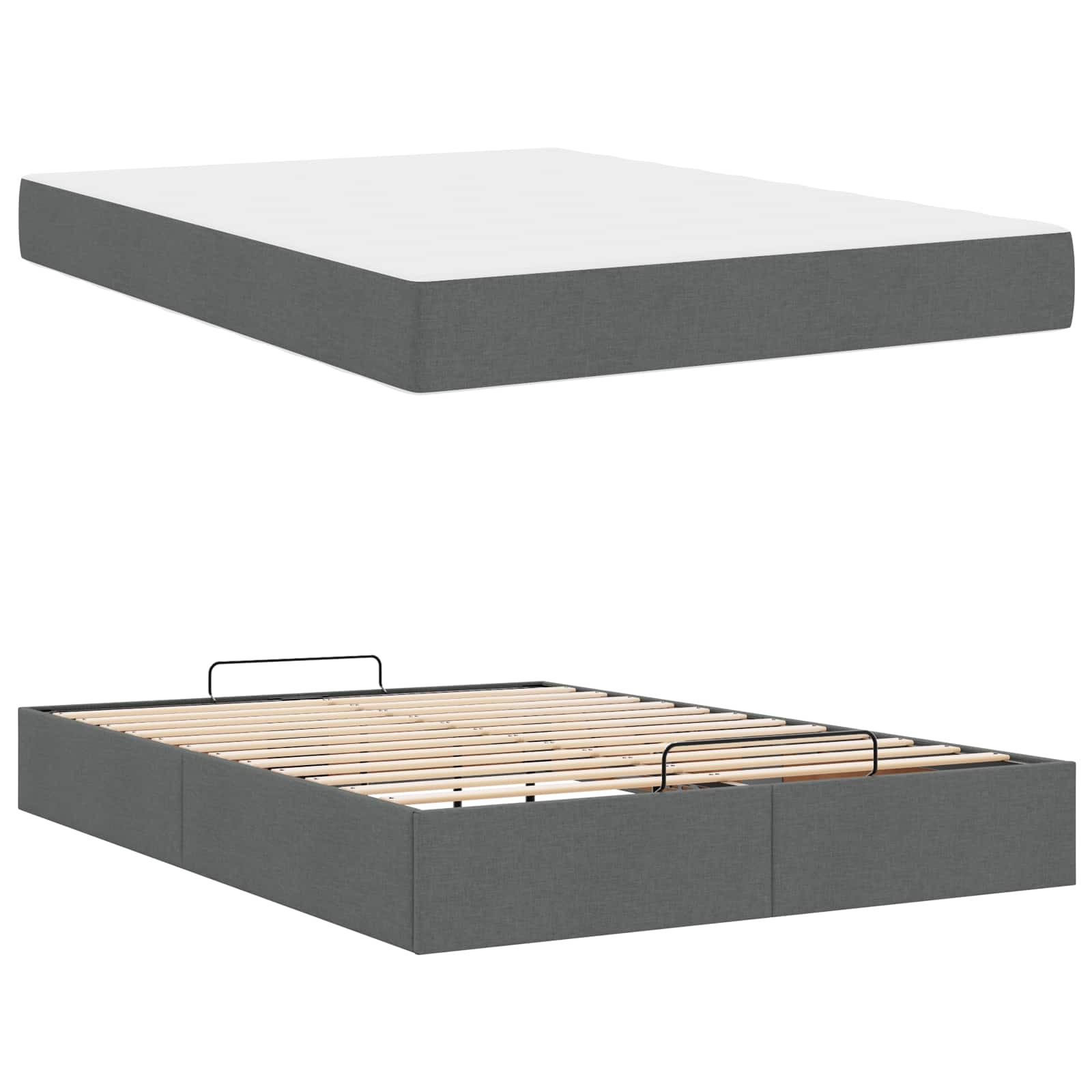 Bedframe Anders met opslag Donkergrijs 160 x 200 cm Stof | luizaXL | Dé meubelwinkel voor elk interieur Bedframe Anders met opslag Donkergrijs 160 x 200 cm Stof - Afbeelding 3