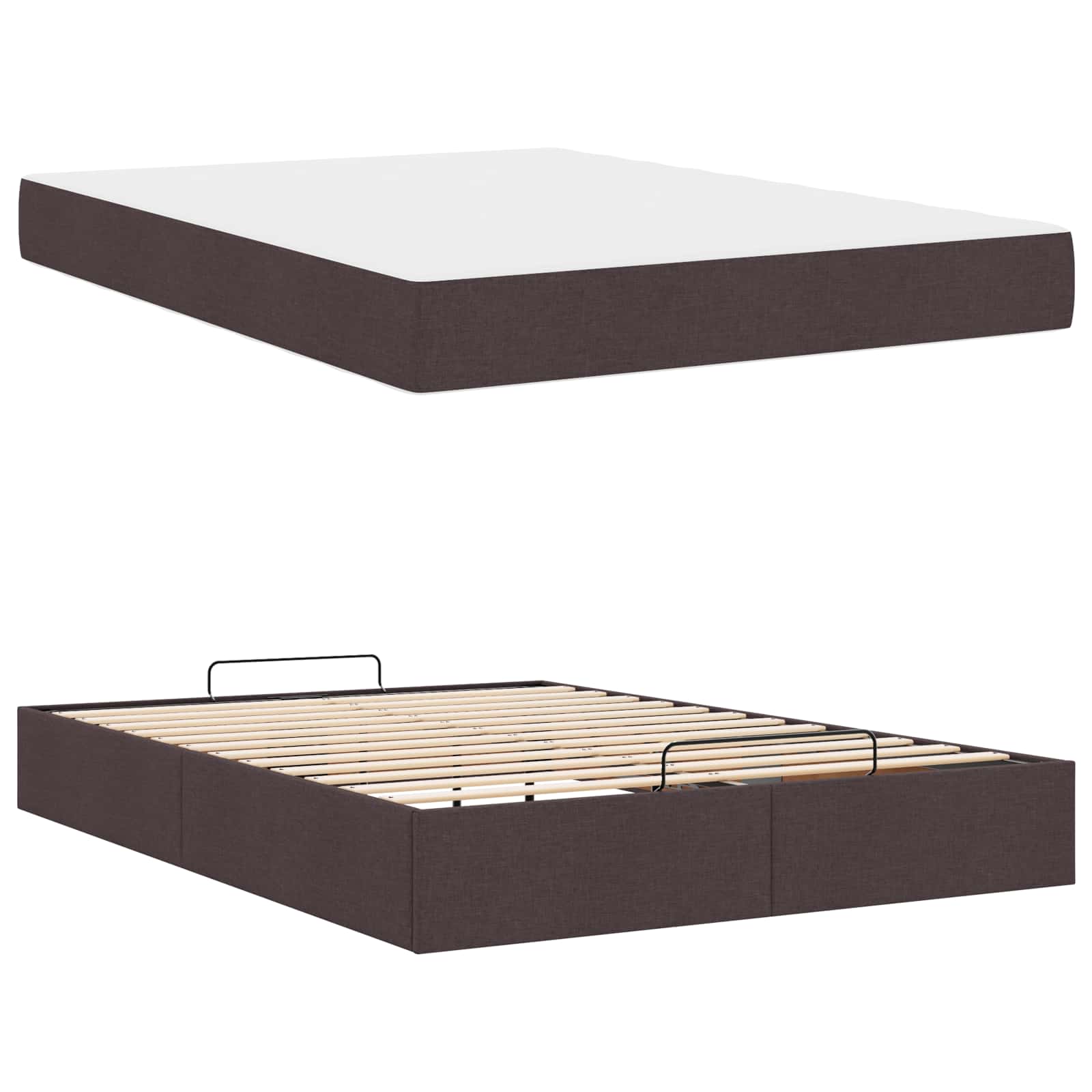 Bedframe Anders met opslag Donkerbruin 160 x 200 cm Stof | luizaXL | Dé meubelwinkel voor elk interieur Bedframe Anders met opslag Donkerbruin 160 x 200 cm Stof - Afbeelding 3