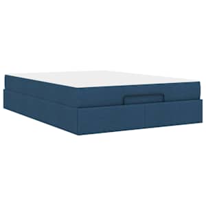 Rám postele s matrací 2 pcs Modrá textil - obrázek 8