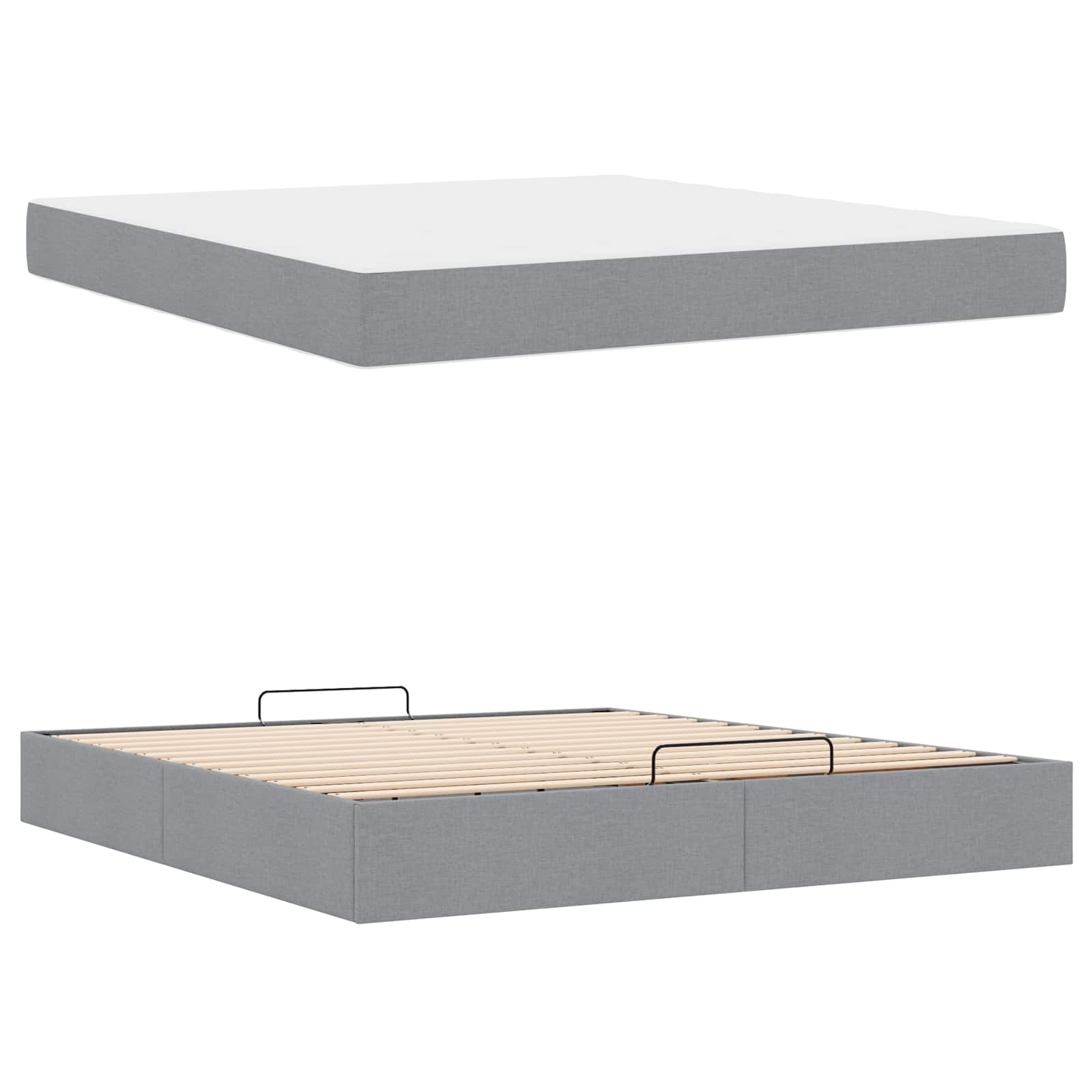 Bedframe Anders met opslag Lichtgrijs 180 x 200 cm Stof | luizaXL | Dé meubelwinkel voor elk interieur Bedframe Anders met opslag Lichtgrijs 180 x 200 cm Stof - Afbeelding 3
