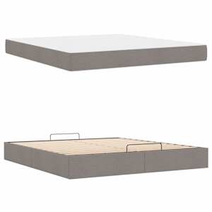 Rám postele s matrací s matrací 2 pcs Taupe textil - obrázek 5