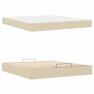 Rám postele s matrací 2 pcs Krémová textil - obrázek 5
