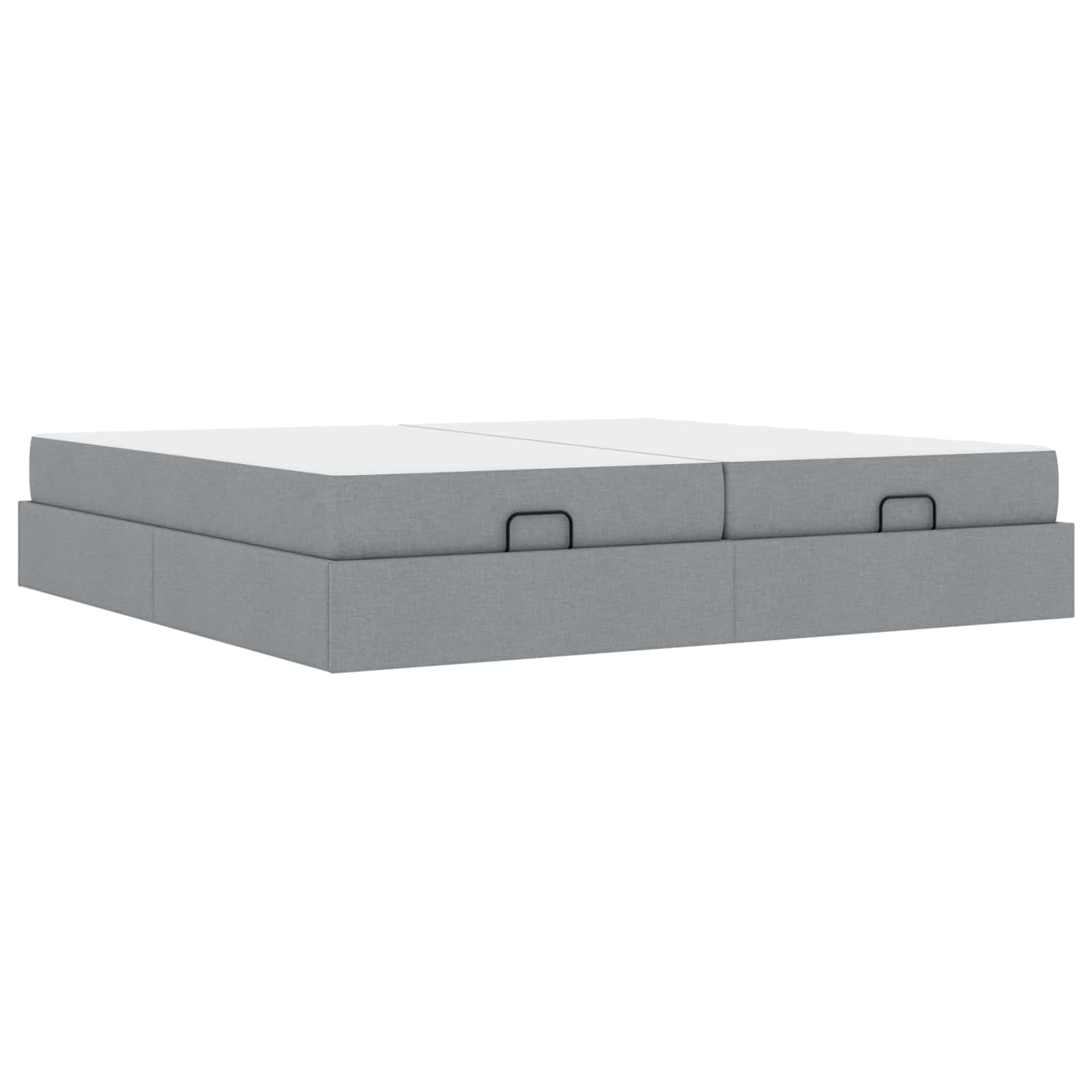 vidaXL Bedframe met matras 2 st Lichtgrijs Stof, foto 3