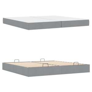 Rám postele s matrací s matrací 2 pcs Světle šedá textil - obrázek 5