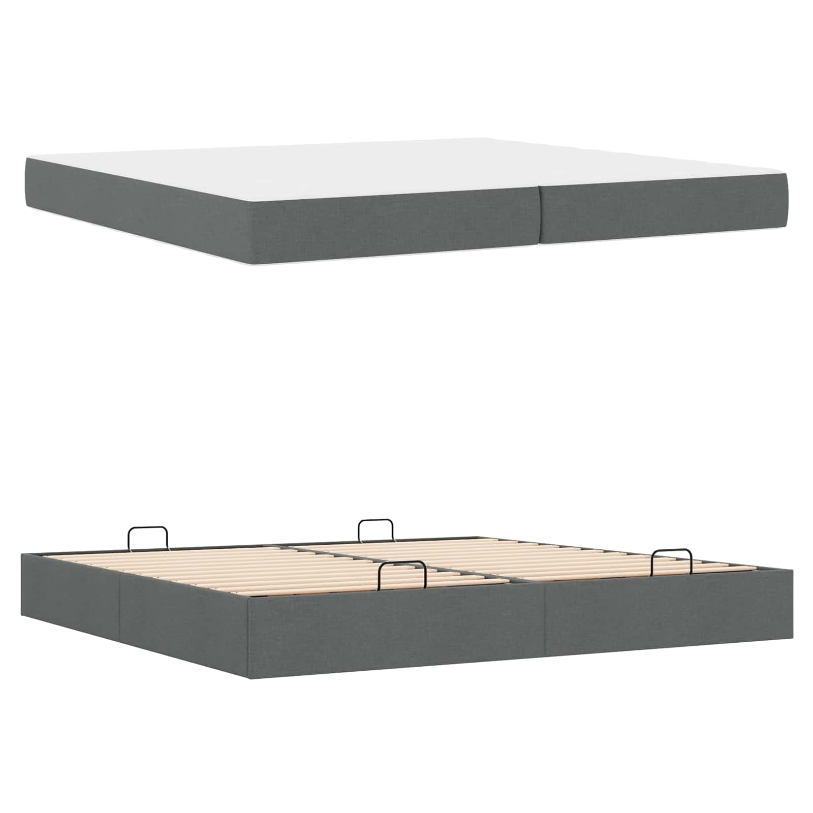 Bedframe Anders met opslag Donkergrijs 200 x 200 cm Stof | luizaXL | Dé meubelwinkel voor elk interieur Bedframe Anders met opslag Donkergrijs 200 x 200 cm Stof - Afbeelding 3
