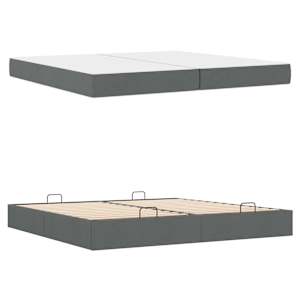 Rám postele s matrací s matrací 2 pcs Tmavě Šedá textil - obrázek 5
