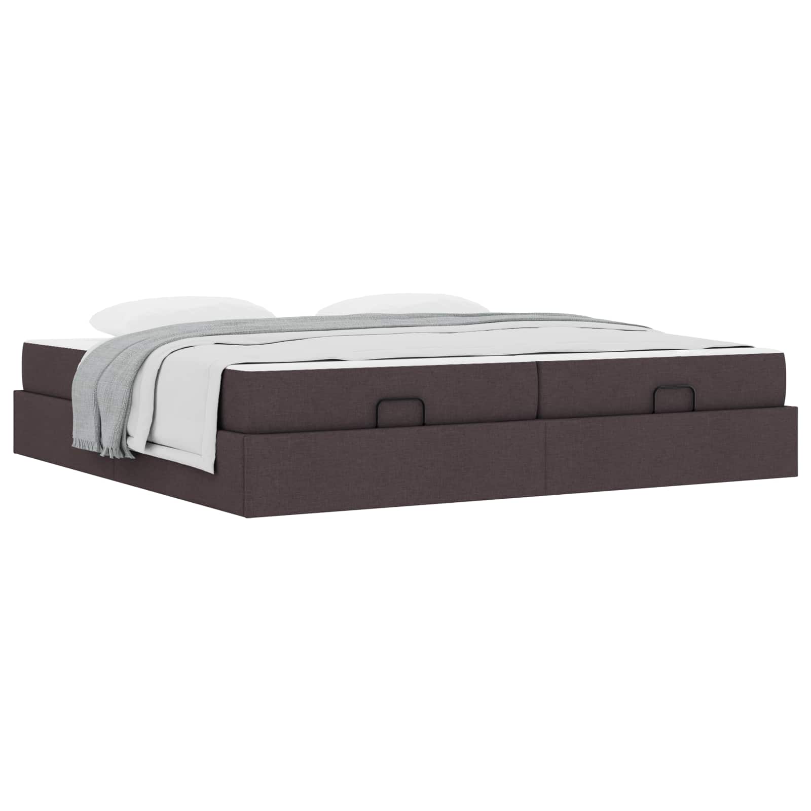 vidaXL Bedframe met matras 2 st Tan Stof, foto 2