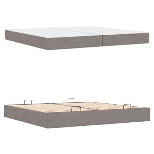 Rám postele s matrací s matrací 2 pcs Taupe textil - obrázek 5