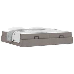 Rám postele s matrací s matrací 2 pcs Taupe textil - obrázek 3