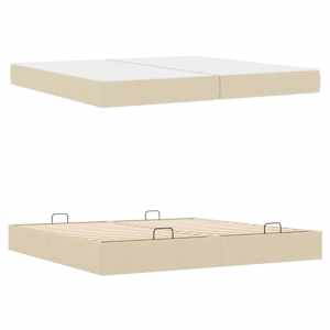 Rám postele s matrací s matrací 2 pcs Krémová textil - obrázek 5