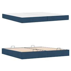 Rám postele s matrací s matrací 2 pcs Modrá textil - obrázek 5