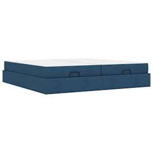 Rám postele s matrací s matrací 2 pcs Modrá textil - obrázek 8