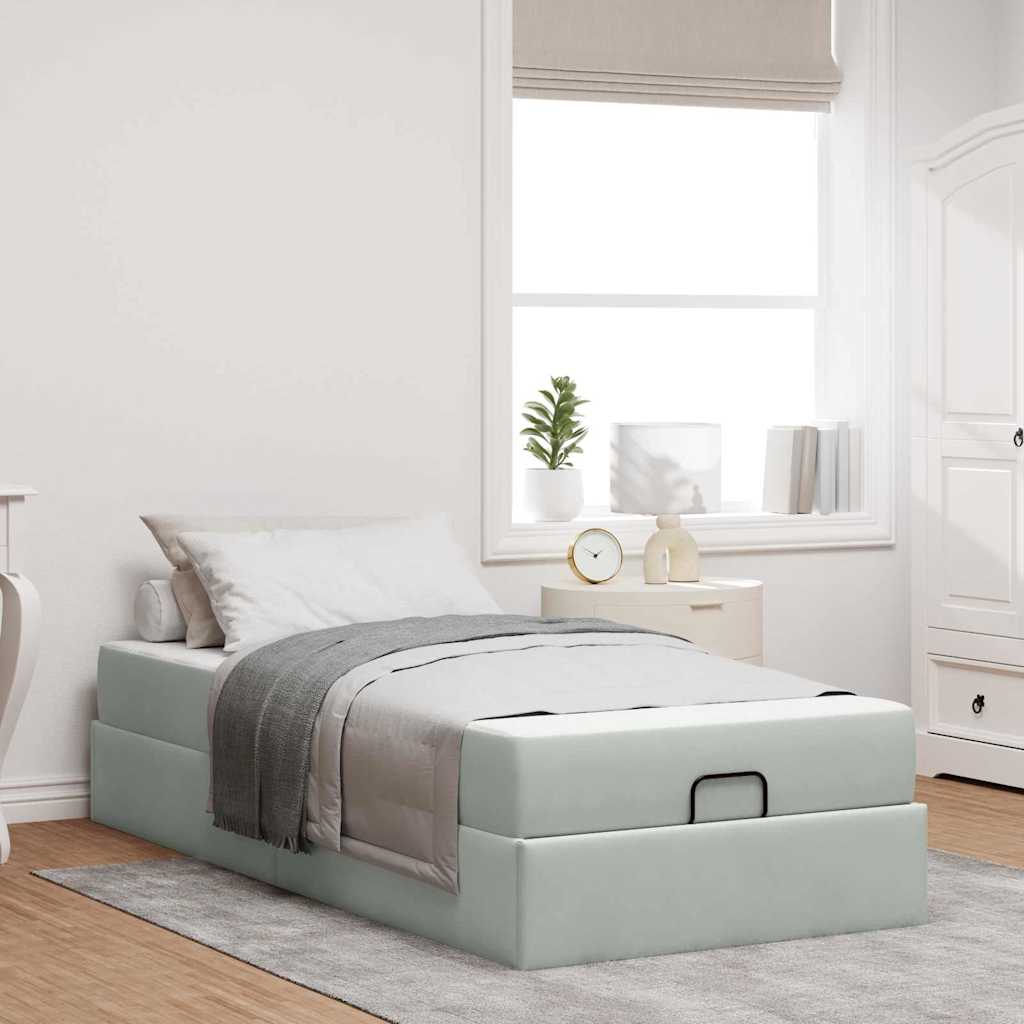 Voodi raam ladustamisega Helehall 80 x 200 cm Samet