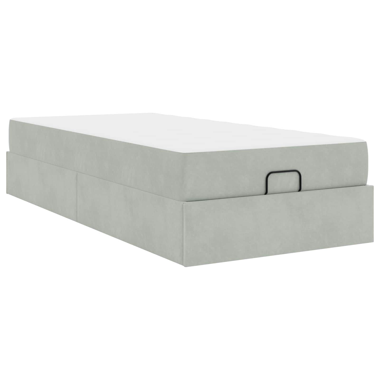 vidaXL Bedframe met matras 2 st Lichtgrijs Fluweel, foto 3