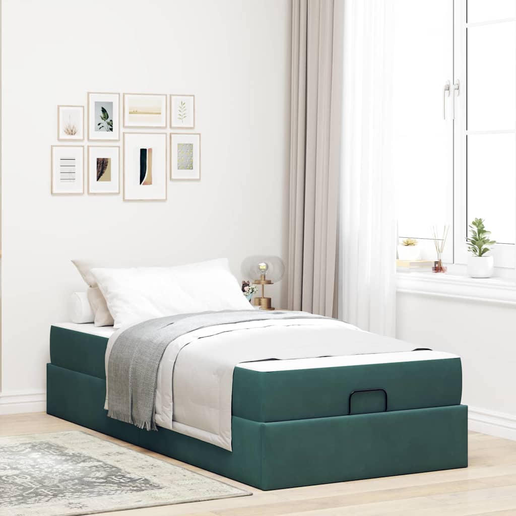 Voodi raam ladustamisega Tumeroheline 90 x 200 cm Samet