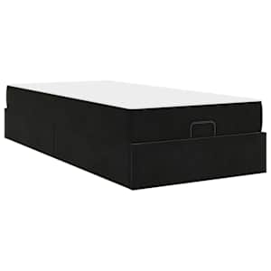 Rám postele s matrací s matrací 2 pcs Černá samet - obrázek 2