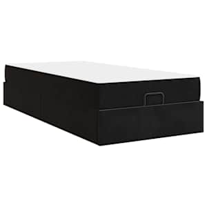 Rám postele s matrací s matrací 2 pcs Černá samet - obrázek 8