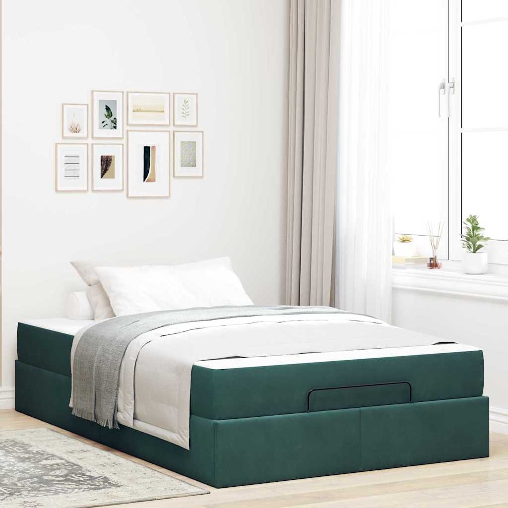 Voodi raam ladustamisega Tumeroheline 120 x 200 cm Samet